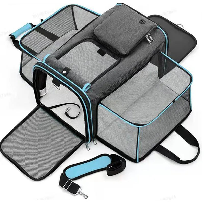 Sac de Transport Extensible et Pliable pour Chats et Chiens - Approuvé par les Compagnies Aériennes