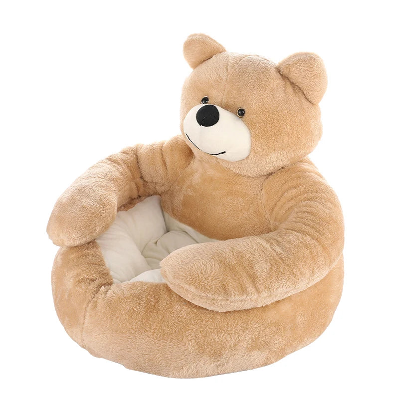 Nid Semi-Enfermé pour Animaux – Lit Ultra-Doux en Peluche pour Chiens et Chats