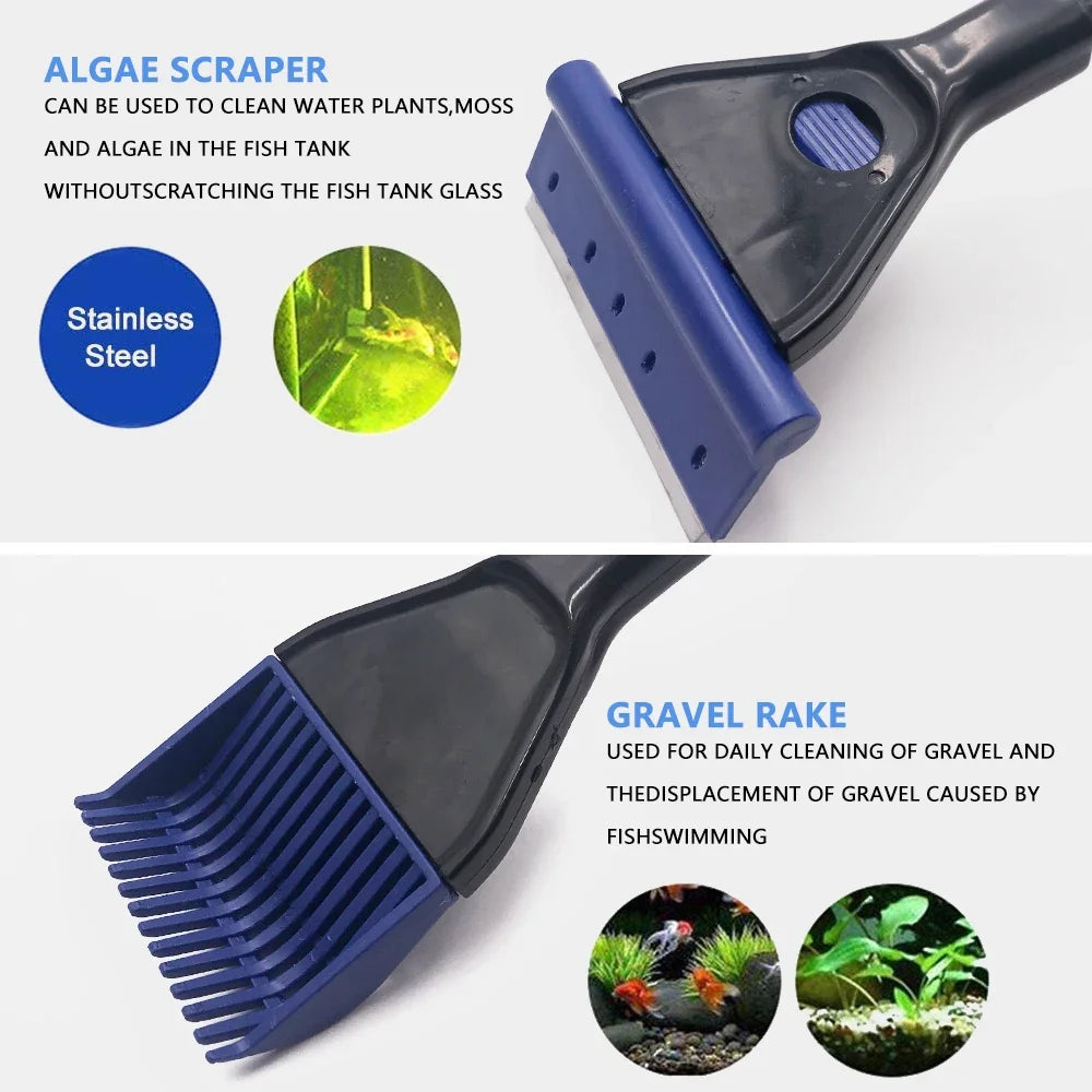 Kit 5 en 1 Aquarium Cleaning Tools – L’indispensable pour un aquarium impeccable !