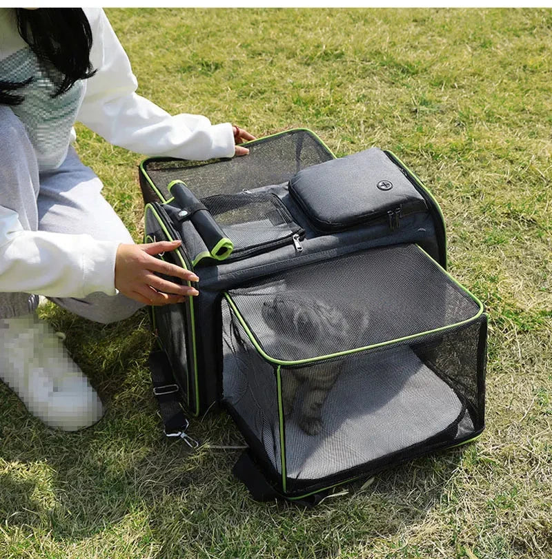 Sac de Transport Extensible et Pliable pour Chats et Chiens - Approuvé par les Compagnies Aériennes