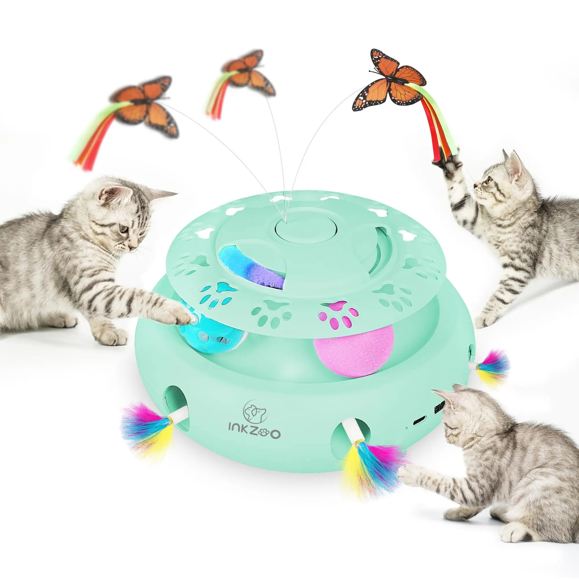 INKZOO Jouet Interactif pour Chat - Jeu Automatique de Taupes Cachées