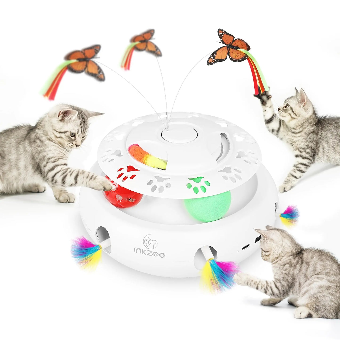 INKZOO Jouet Interactif pour Chat - Jeu Automatique de Taupes Cachées