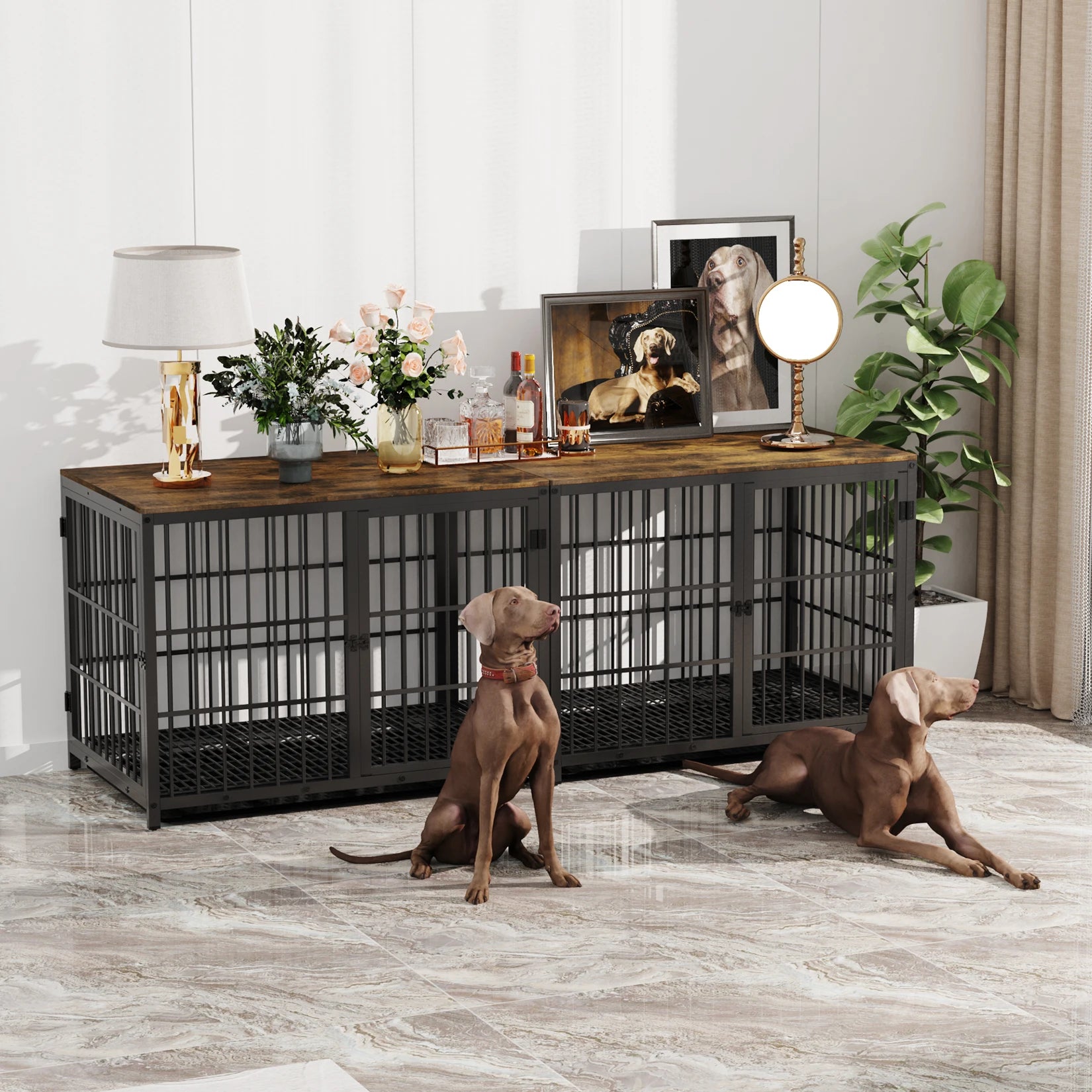 Mobilier Polyvalent pour Chien - Caisse Élégante et Fonctionnelle avec Plateau Amovible