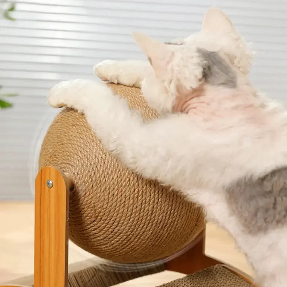 "Jouet à Gratter 2 en 1 pour Chat - Bois Massif et Sisal Résistant"