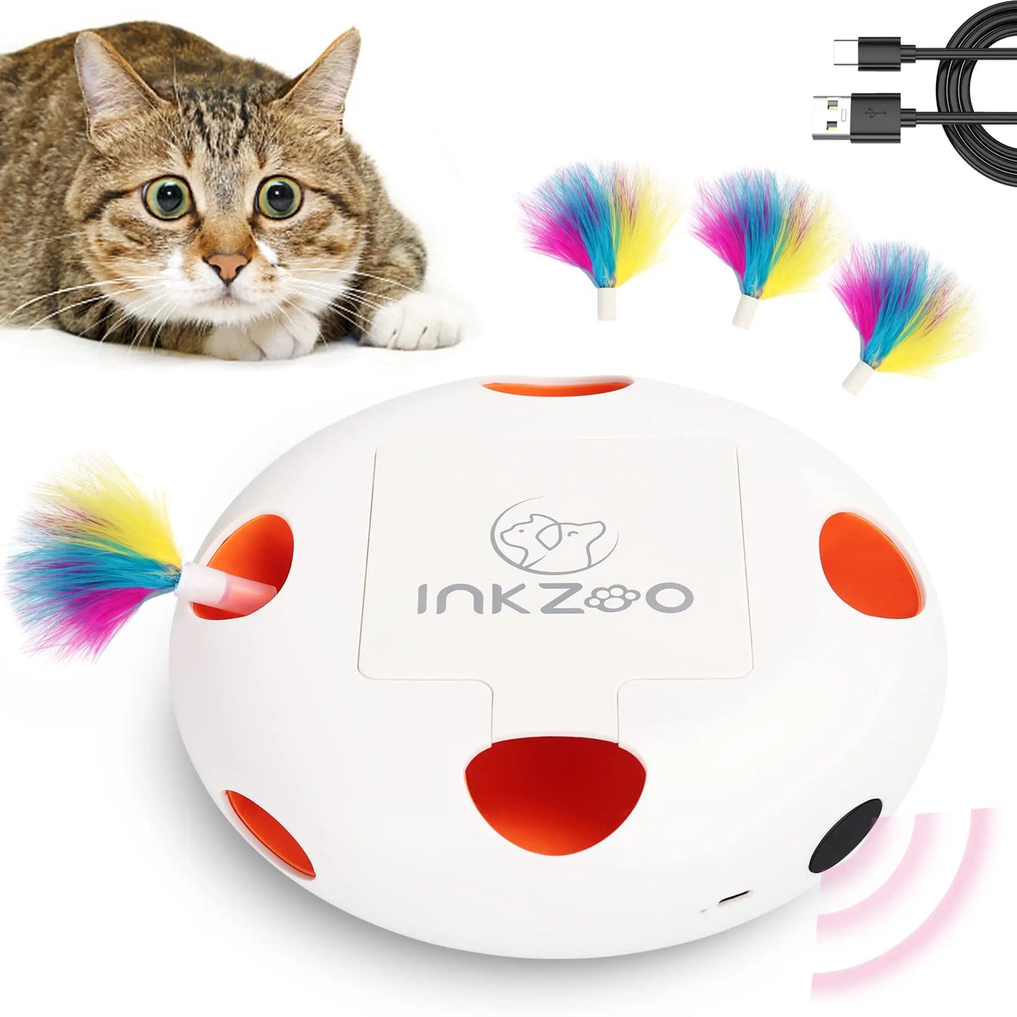 INKZOO Jouet Interactif pour Chat - Jeu Automatique de Taupes Cachées